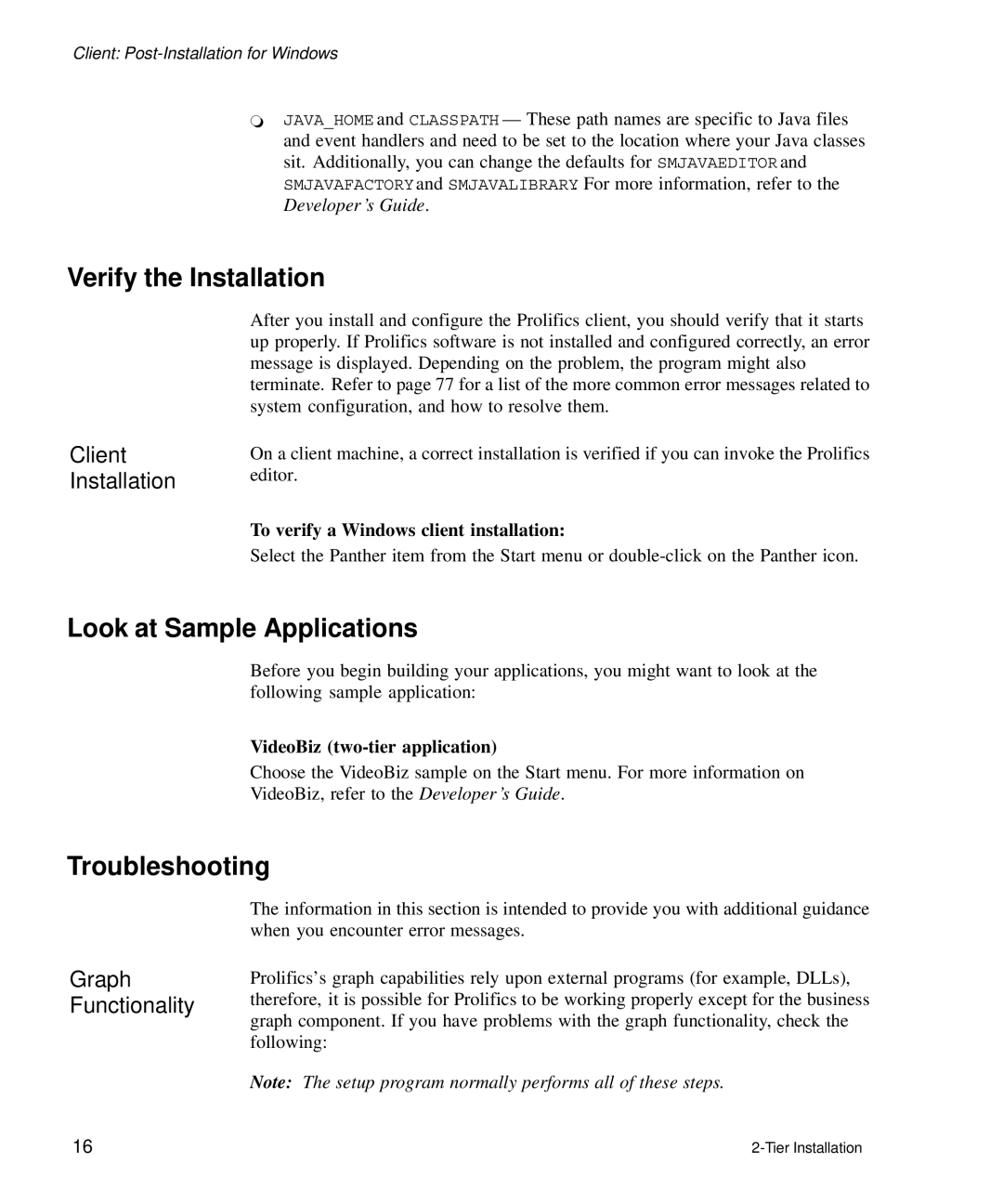 HP Panter 2Tier manual Verify the Installation, Look at Sample Applications, Troubleshooting, Client Installation 