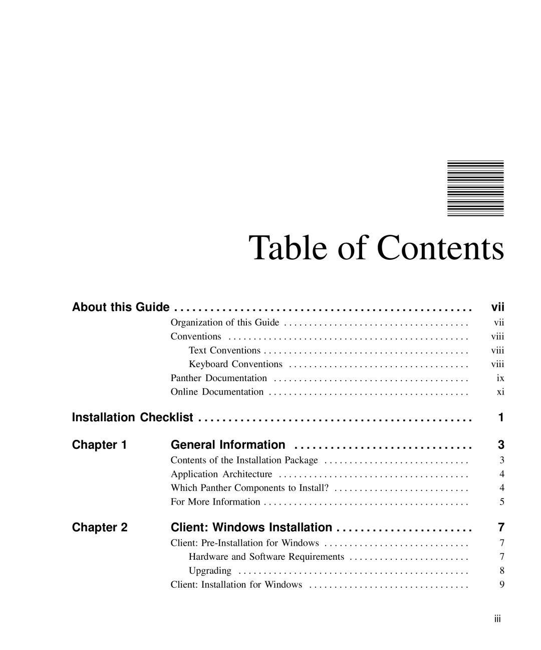 HP Panter 2Tier manual Table of Contents 