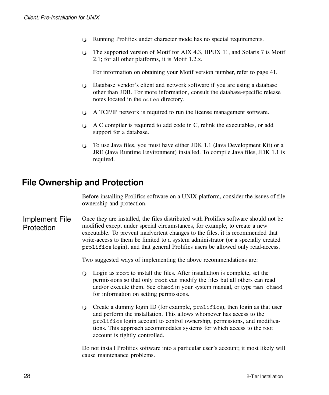 HP Panter 2Tier manual File Ownership and Protection, Implement File Protection 