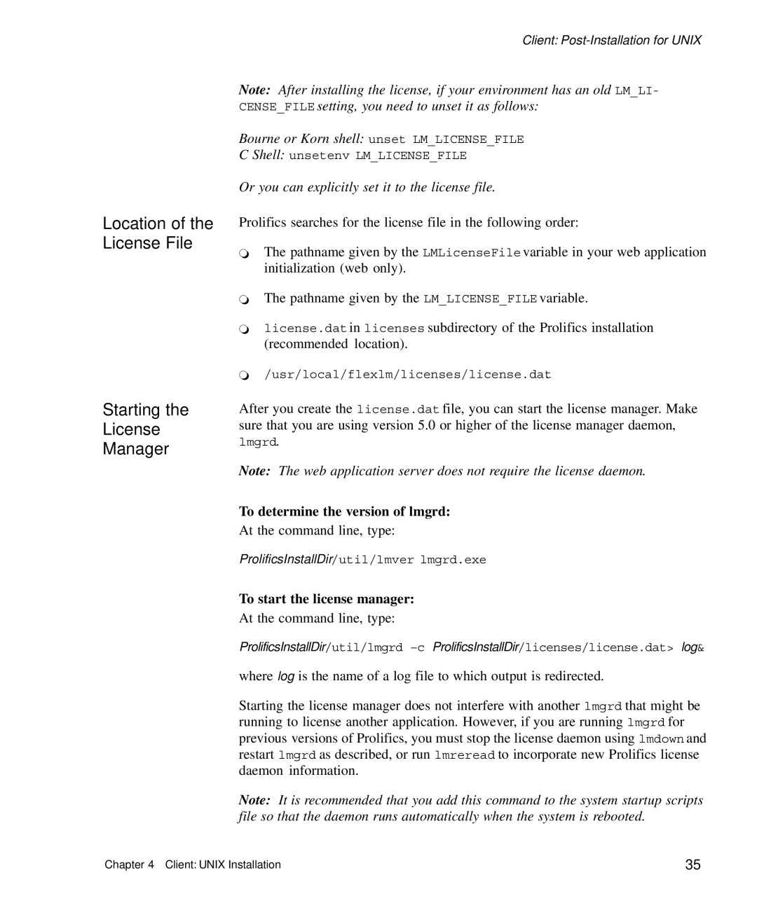 HP Panter 2Tier manual Location of the License File Starting Manager, To determine the version of lmgrd 