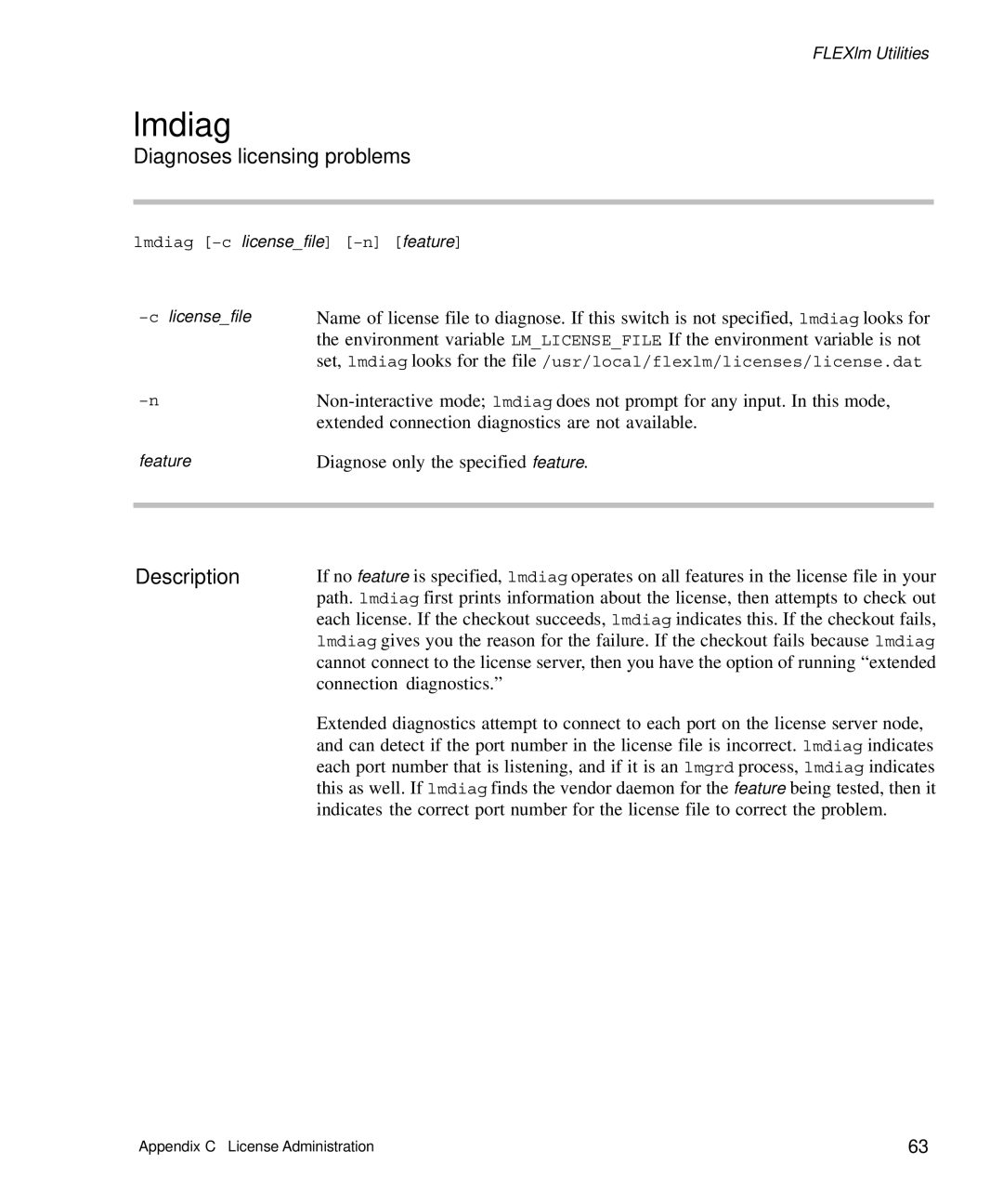 HP Panter 2Tier manual Lmdiag, Diagnoses licensing problems 