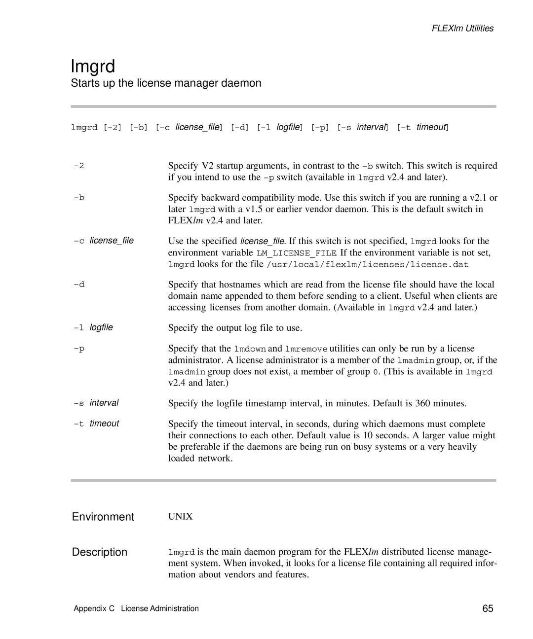 HP Panter 2Tier manual Lmgrd, Starts up the license manager daemon 