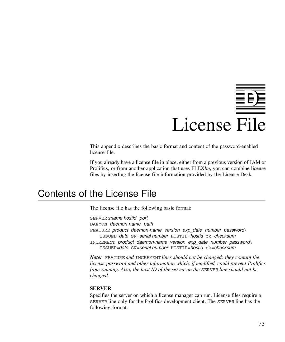 HP Panter 2Tier manual Contents of the License File 