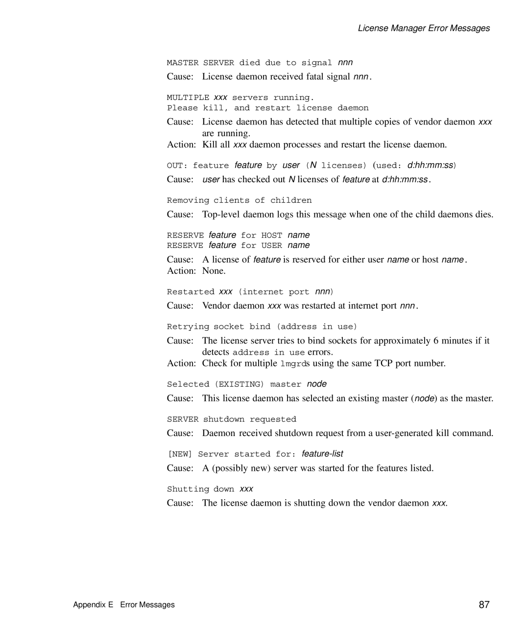 HP Panter 2Tier manual Cause License daemon received fatal signal nnn 