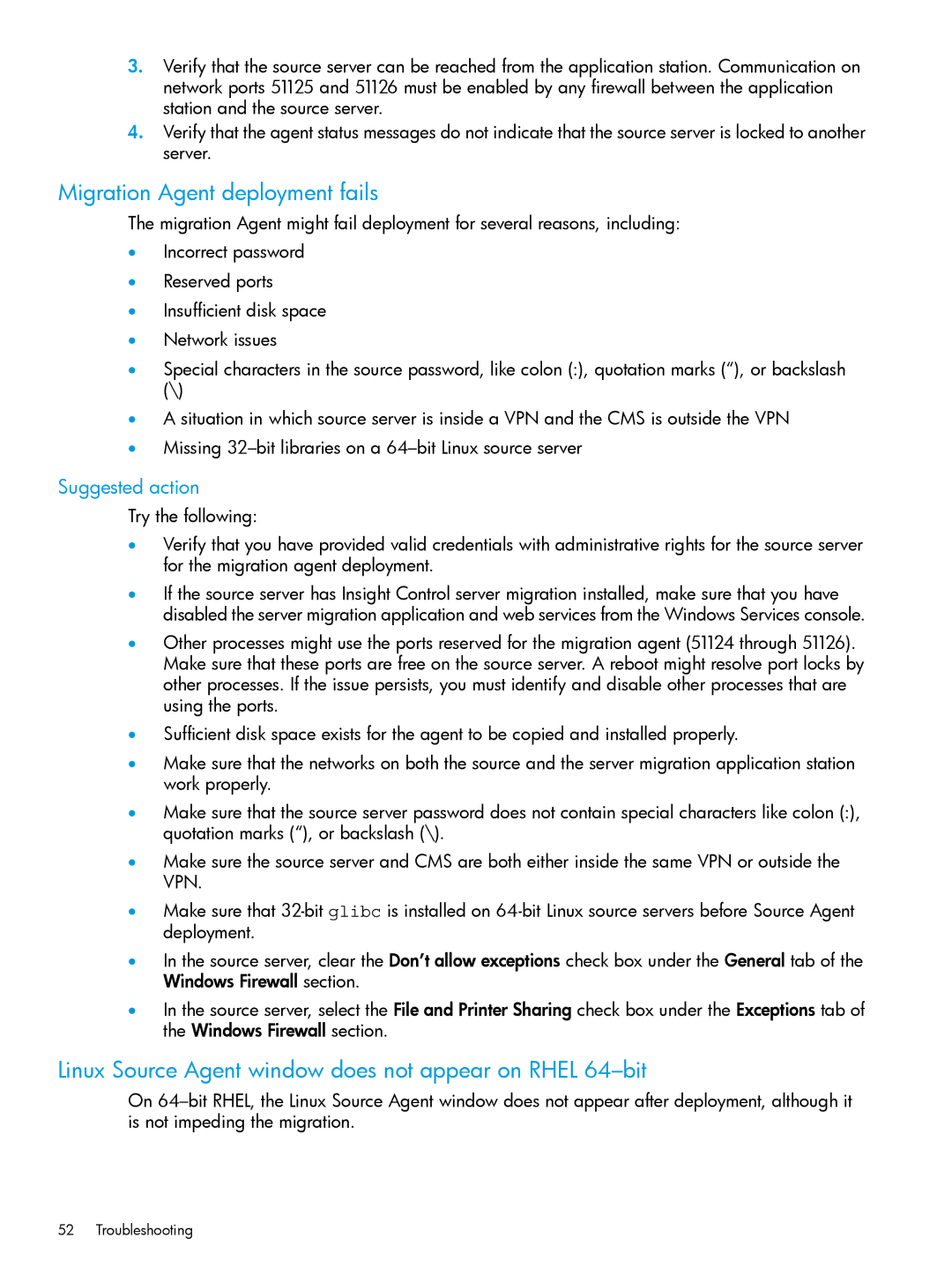 HP PART NUMBER: 461487-401A Migration Agent deployment fails, Linux Source Agent window does not appear on Rhel 64-bit 