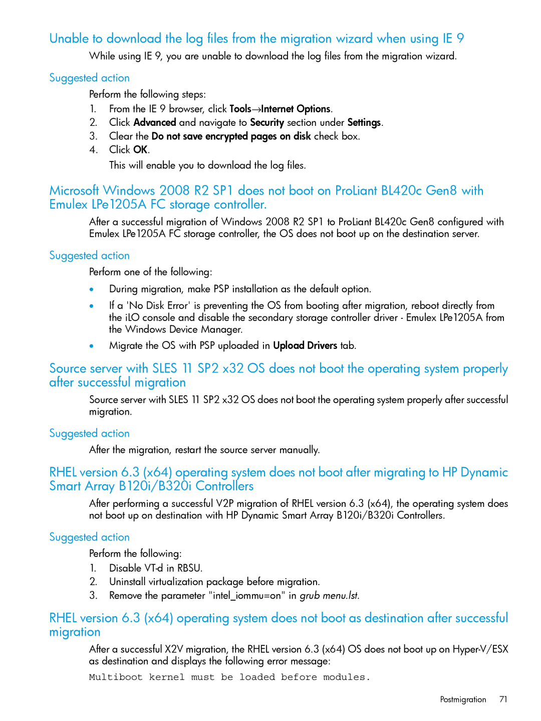 HP PART NUMBER: 461487-401A manual Multiboot kernel must be loaded before modules 