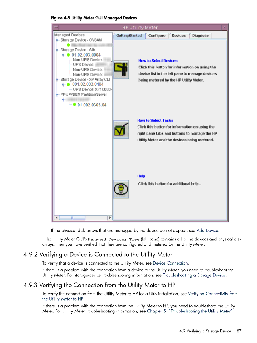 HP Pay per use (PPU) manual Verifying a Device is Connected to the Utility Meter 