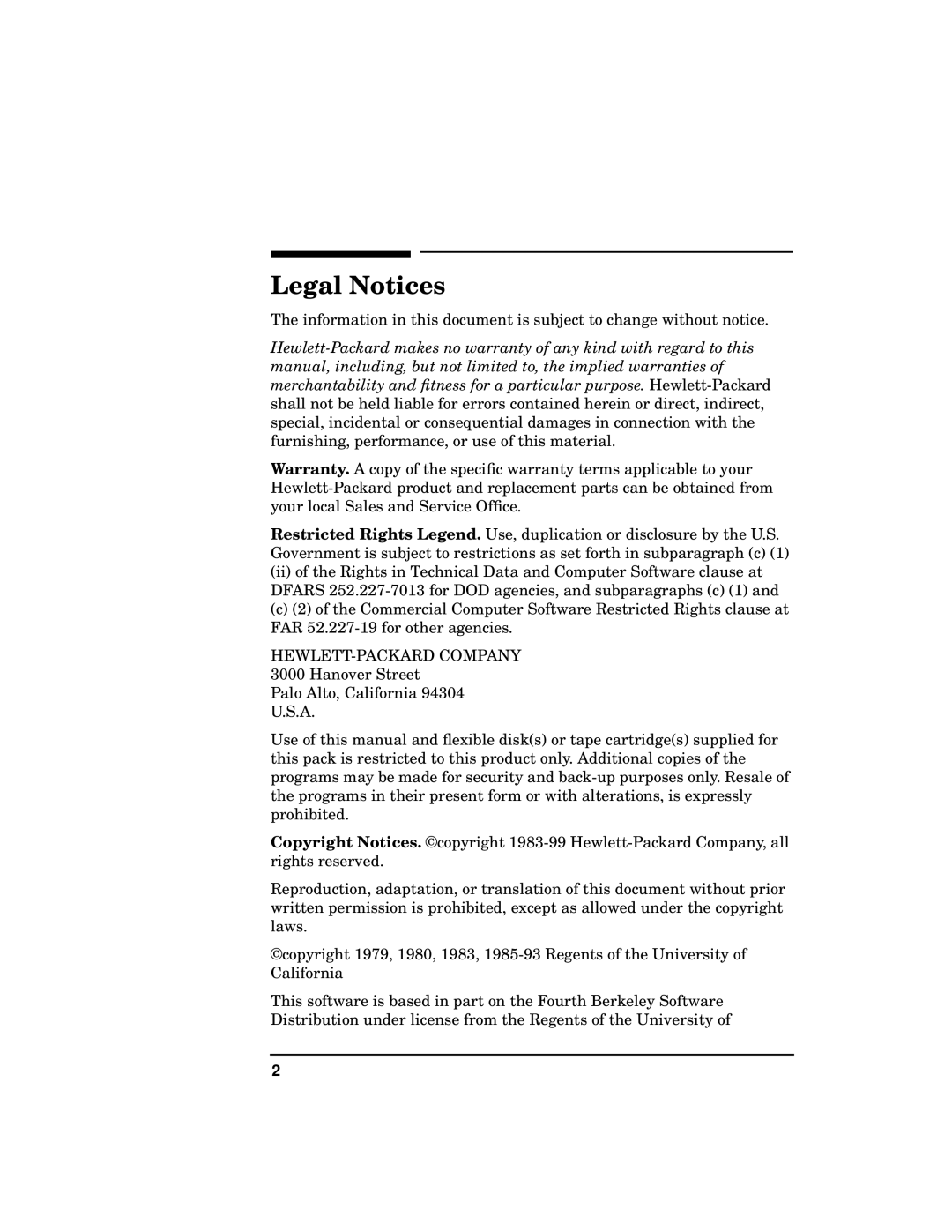 HP PB 10 manual Legal Notices 