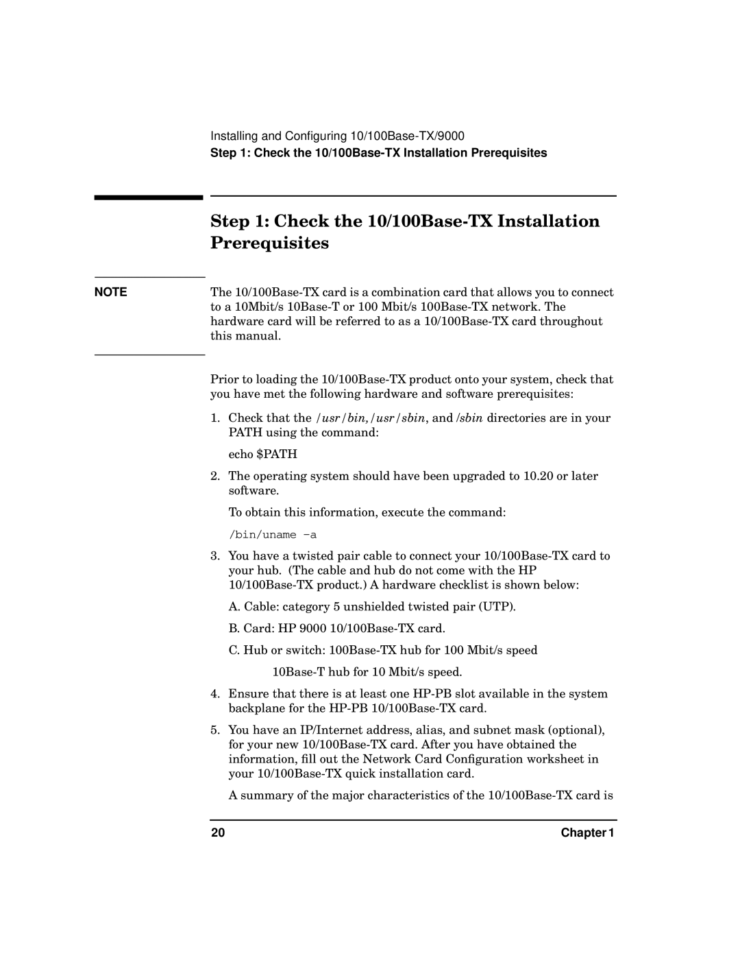 HP PB 10 manual Check the 10/100Base-TX Installation Prerequisites 