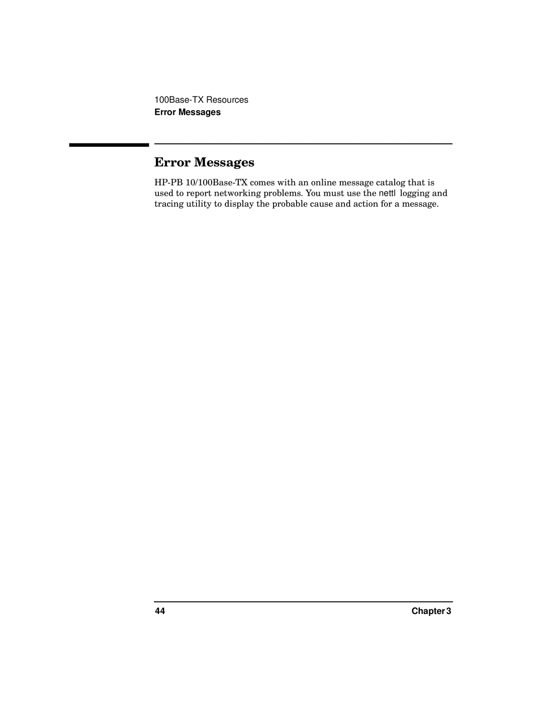 HP PB 10 manual Error Messages 
