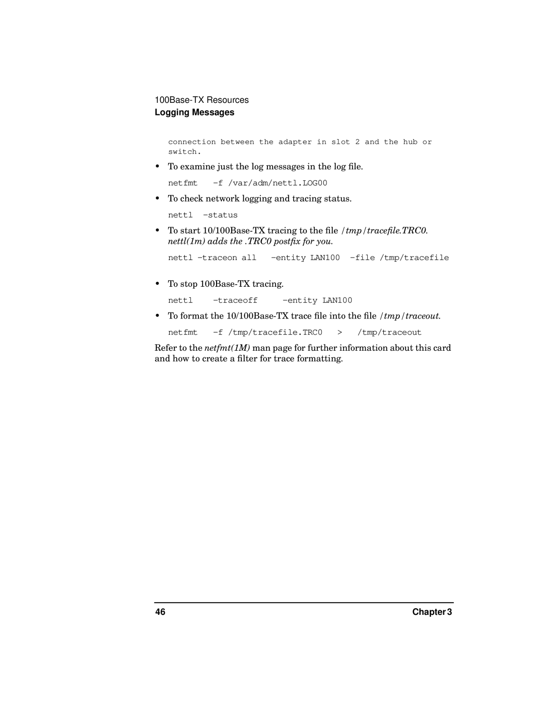 HP PB 10 manual To stop 100Base-TX tracing 