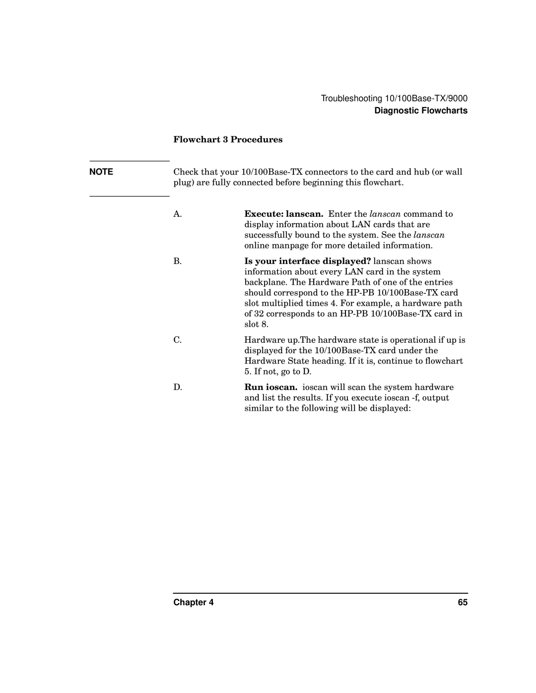 HP PB 10 manual Flowchart 3 Procedures, Is your interface displayed? lanscan shows 