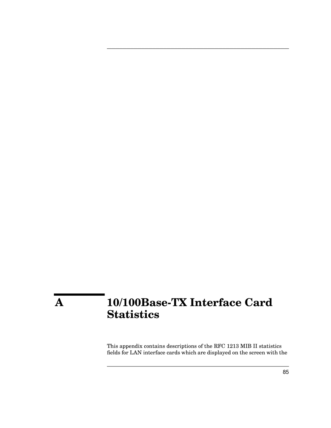 HP PB 10 manual 10/100Base-TX Interface Card 