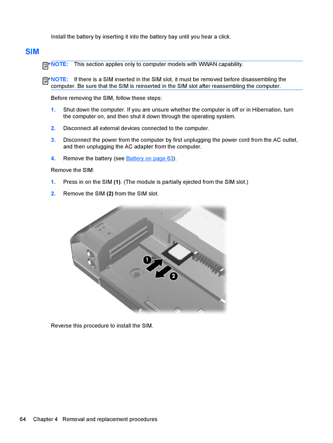 HP QX760US, PB 6460B LQ177AW#ABA, QS020US, LJ540UT 14 LJ540UT#ABA, 8460p LJ541UT 14.0 LJ541UT#ABA manual Sim 