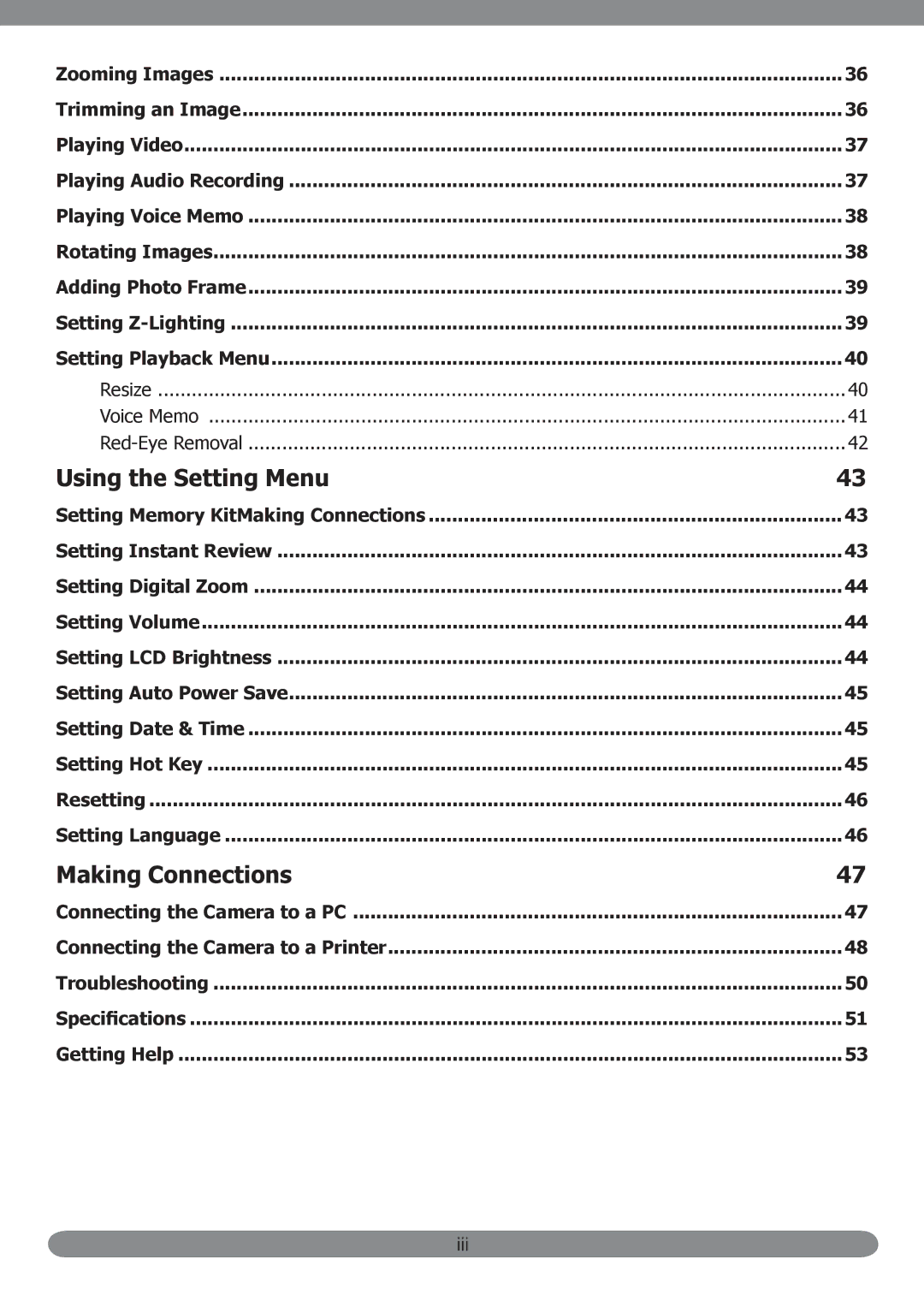 HP PB360t/PW360t manual Using the Setting Menu 