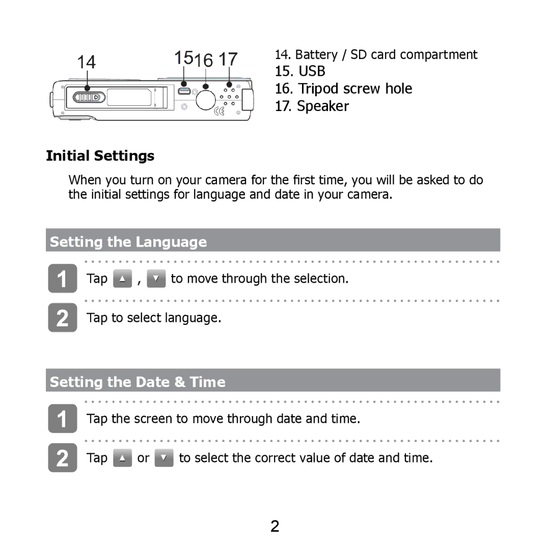 HP PB360t/PW360t manual Initial Settings, Setting the Language, Setting the Date & Time 