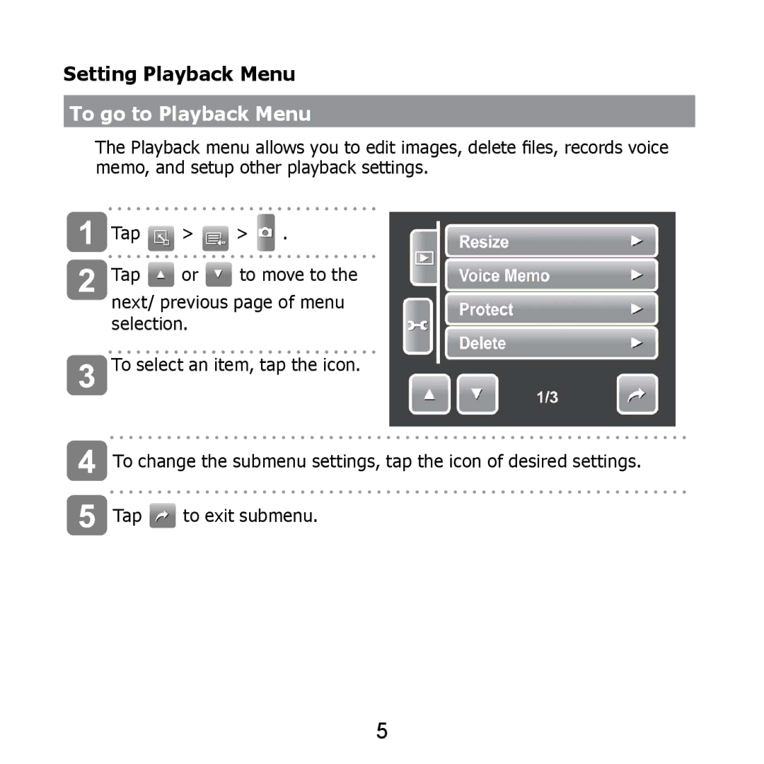 HP PB360t/PW360t manual Setting Playback Menu, To go to Playback Menu 