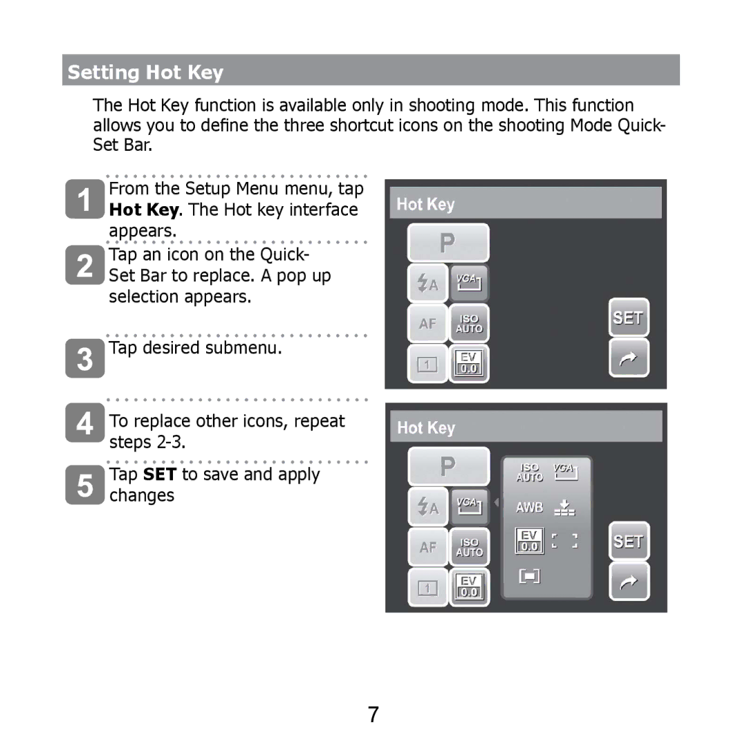 HP PB360t/PW360t manual Setting Hot Key 