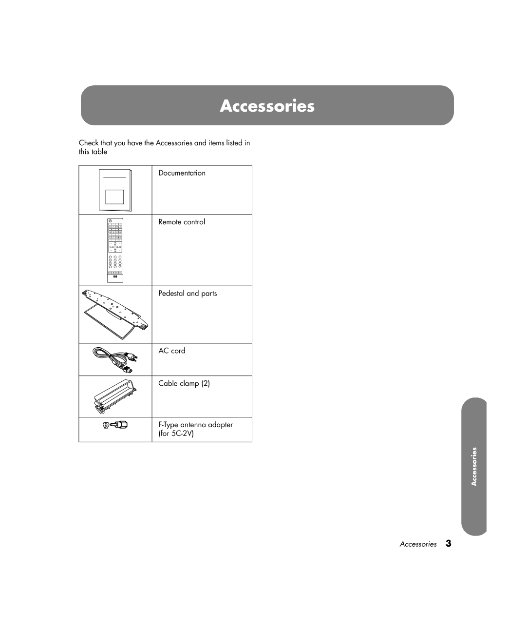 HP PE4200N 42 inch manual Accessories 