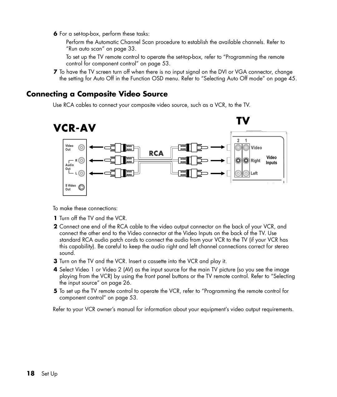 HP PE4240N 42 inch manual Connecting a Composite Video Source 