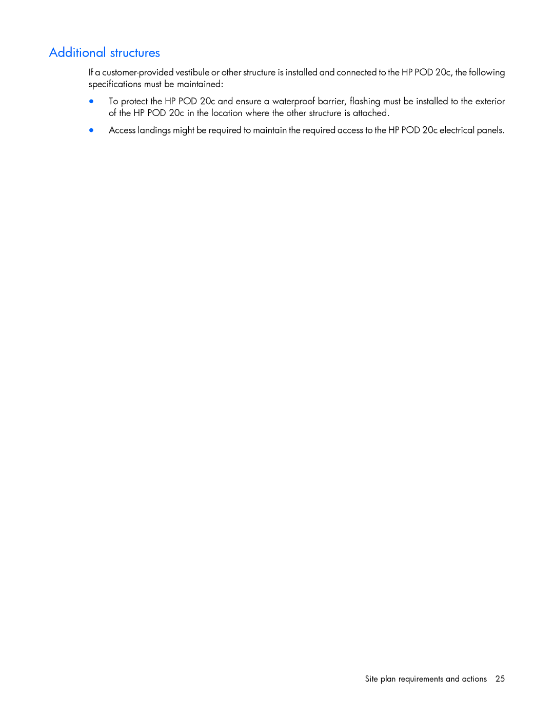 HP Performance Optimized Data Center (POD) 20cp manual Additional structures 