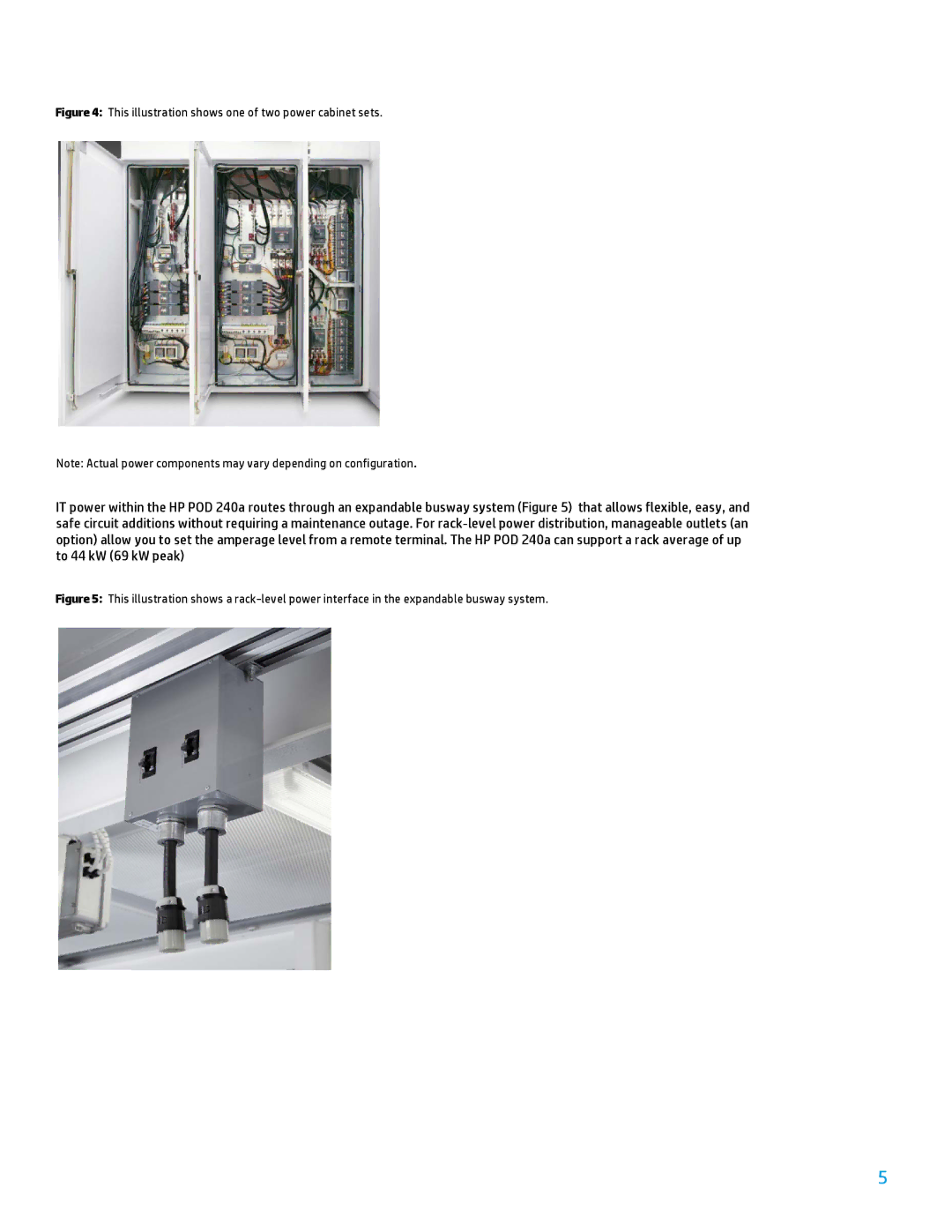 HP Performance Optimized Data Center (POD) 240a manual This illustration shows one of two power cabinet sets 