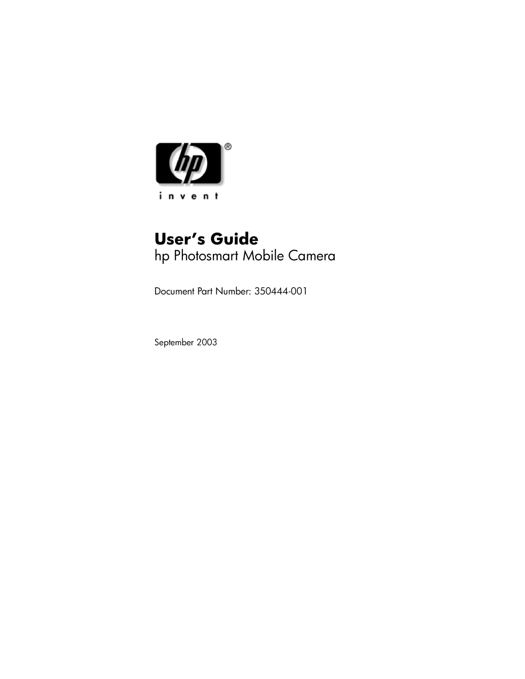 HP PhotoSmart manual User’s Guide 