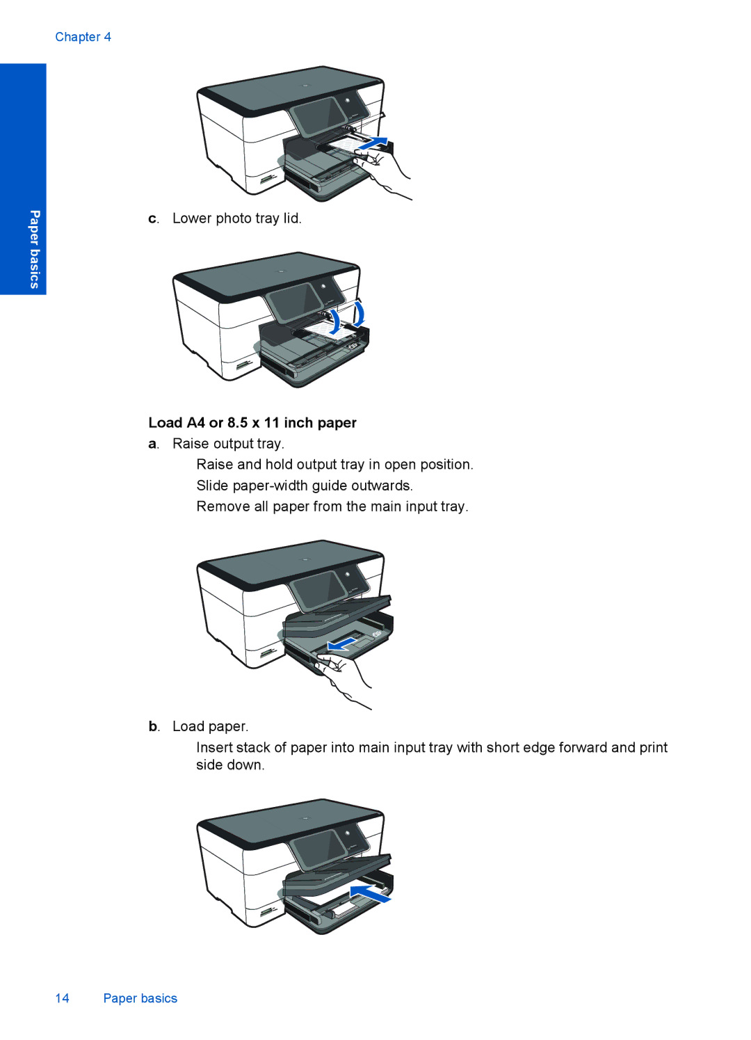 HP Plus - B210b, Plus - B210e, Plus - B210a manual Load A4 or 8.5 x 11 inch paper a. Raise output tray 