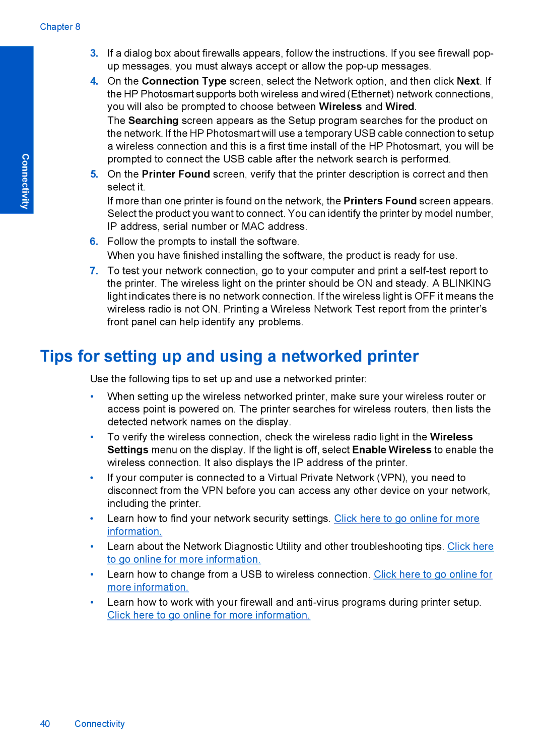 HP Plus - B210e, Plus - B210b, Plus - B210a manual Tips for setting up and using a networked printer 