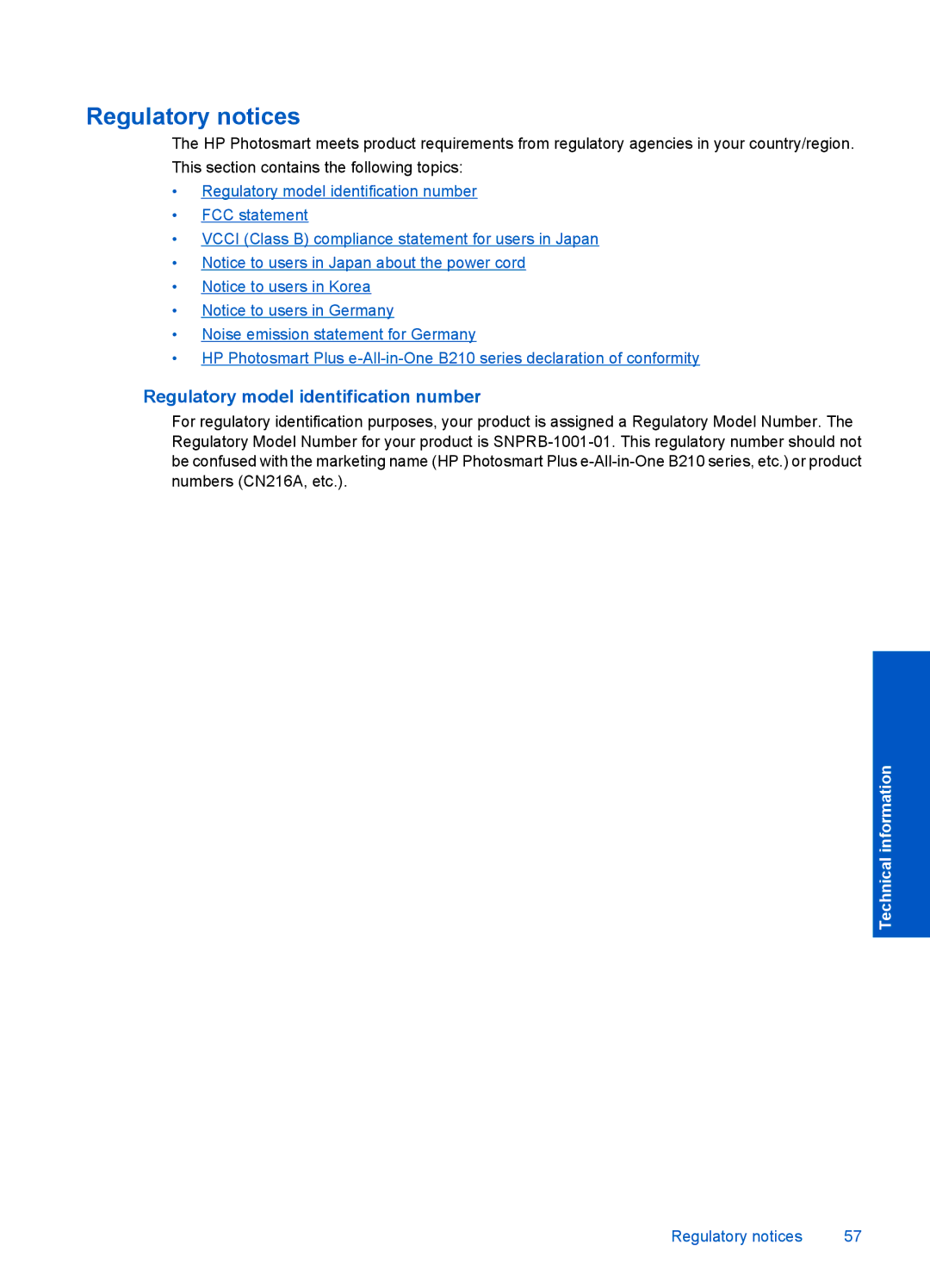 HP Plus - B210a, Plus - B210e, Plus - B210b manual Regulatory notices 