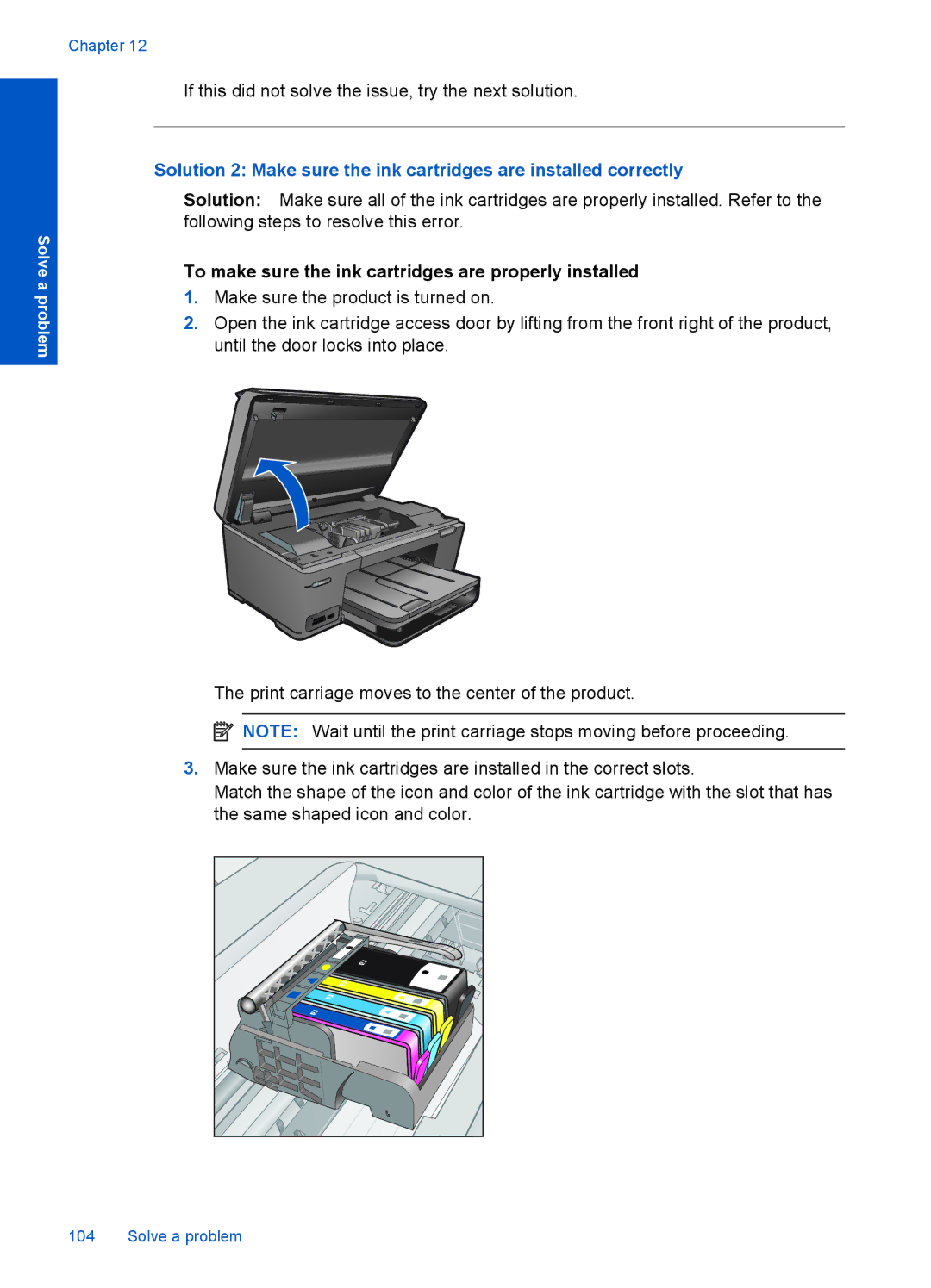 HP Plus B209 Multifunction Photo CD035A#ABA manual To make sure the ink cartridges are properly installed 