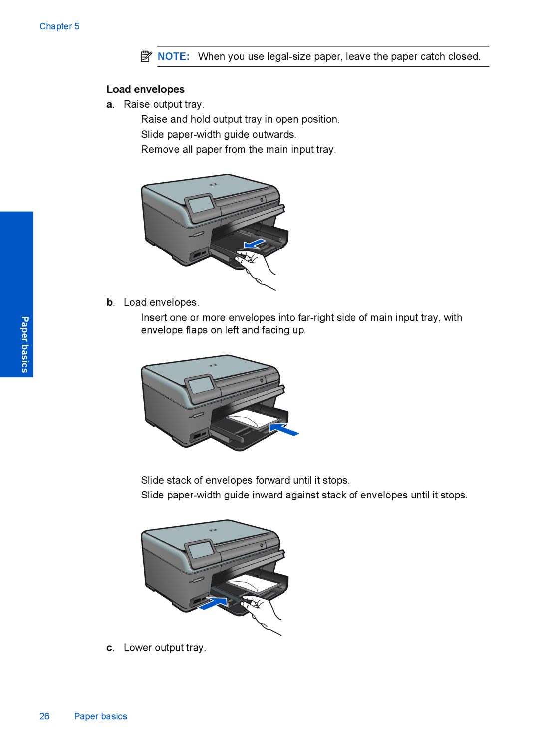 HP Plus B209 Multifunction Photo CD035A#ABA manual Load envelopes 