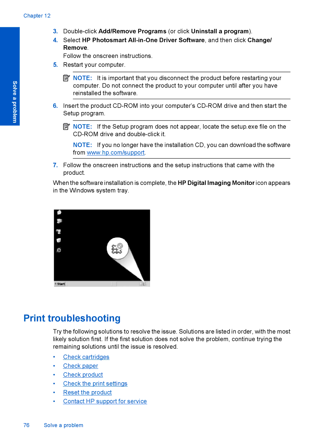 HP Plus B209 Multifunction Photo CD035A#ABA manual Print troubleshooting 