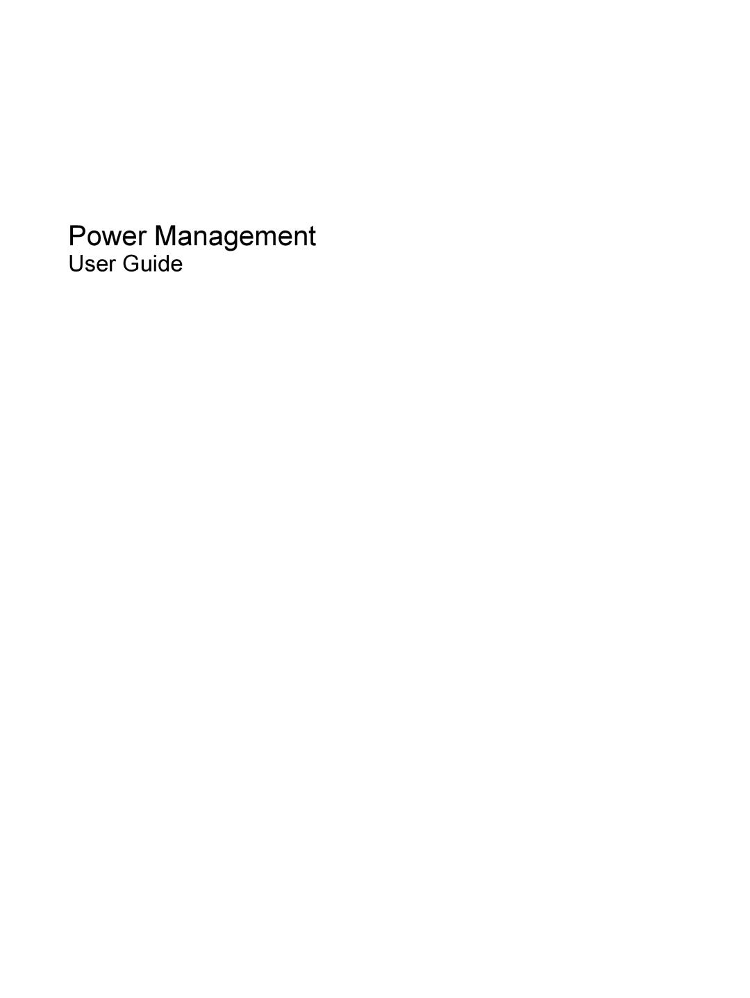 HP Power Management manual 