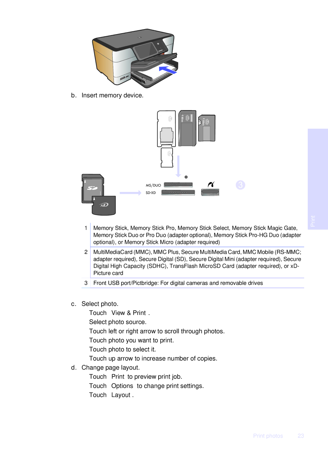 HP Premium - C309g manual Touch View & Print 