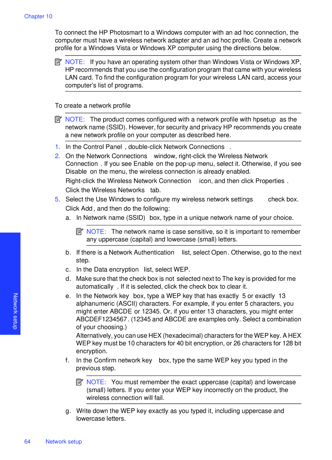 HP Premium - C309g manual Network setup 