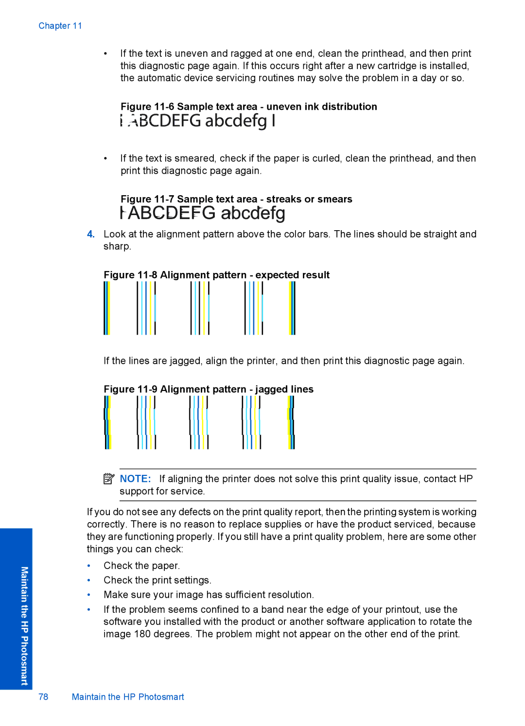 HP Premium - C309g manual Sample text area uneven ink distribution 