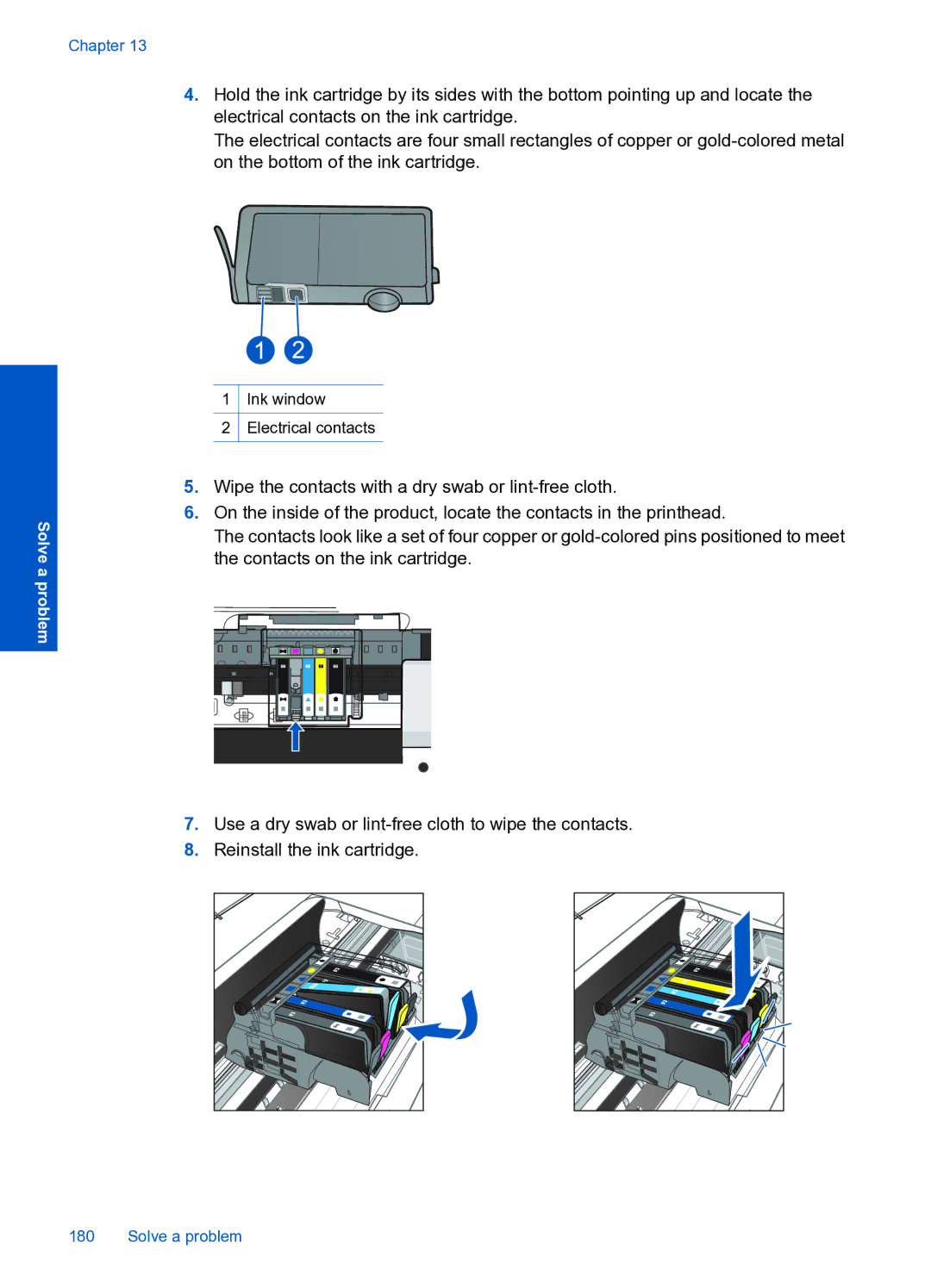 HP Premium Web - C309n manual Ink window Electrical contacts 