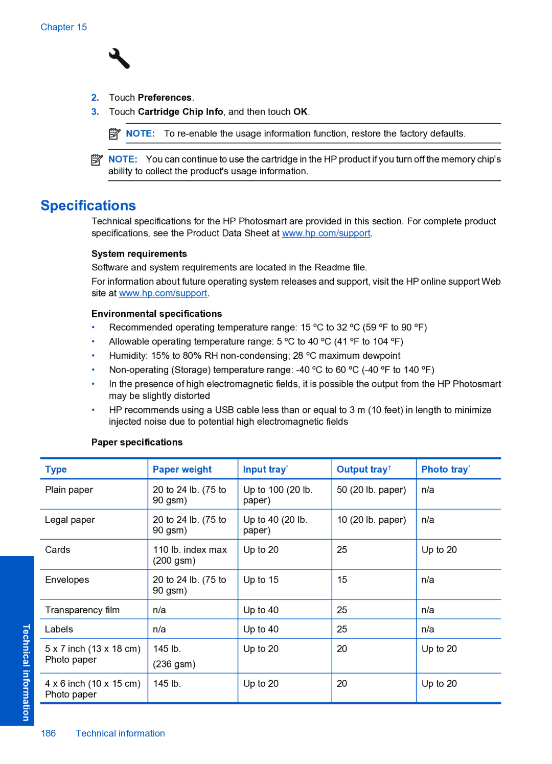 HP Premium Web - C309n manual Specifications 