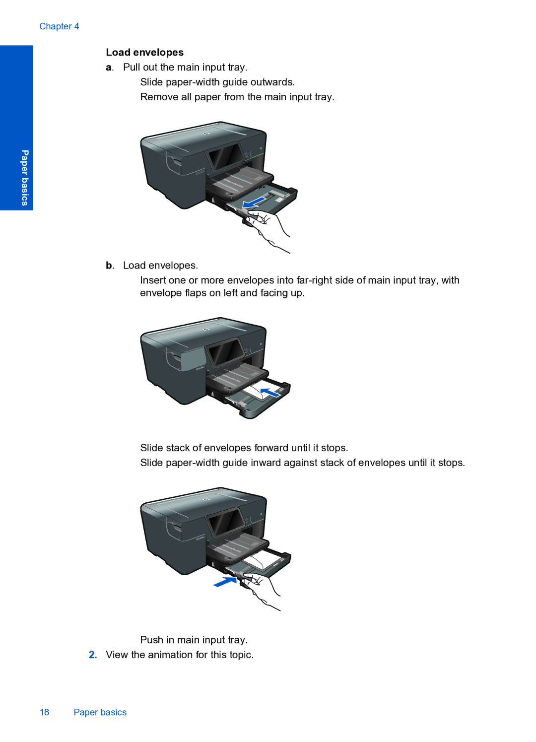 HP Premium Web - C309n manual Load envelopes 