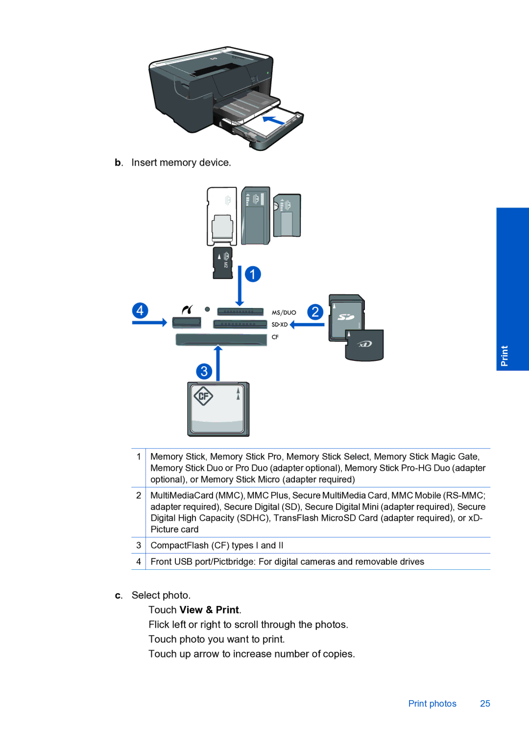 HP Premium Web - C309n manual Touch View & Print 