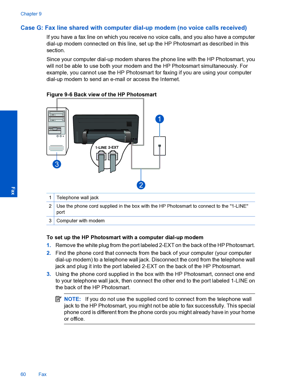 HP Premium Web - C309n manual To set up the HP Photosmart with a computer dial-up modem 