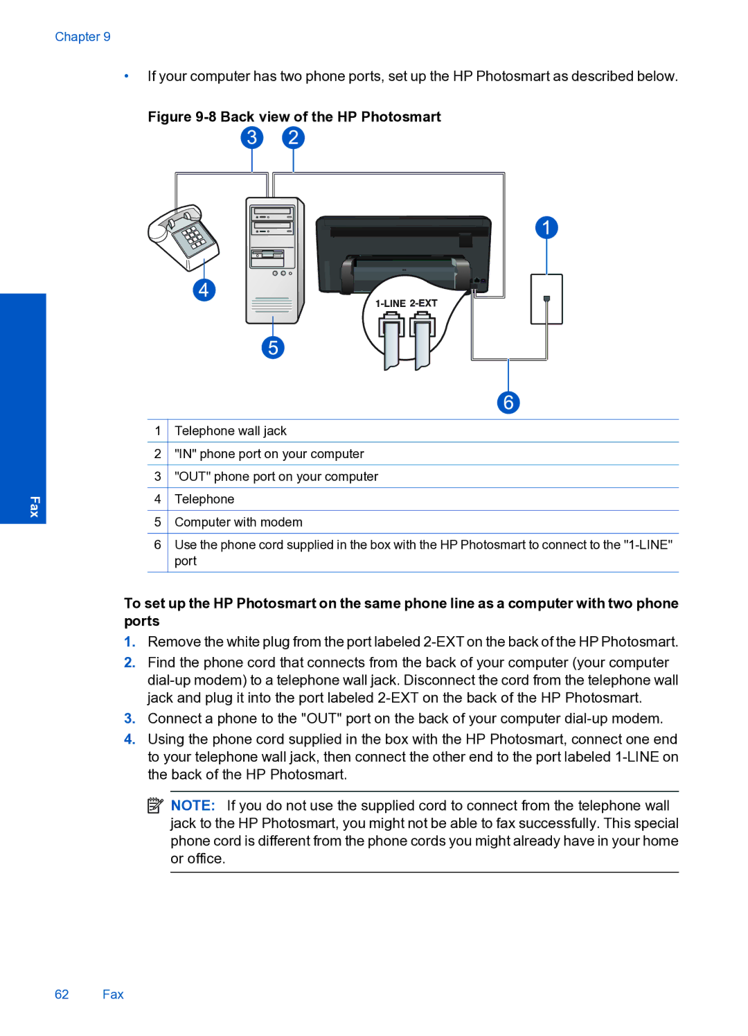 HP Premium Web - C309n manual 62 Fax 