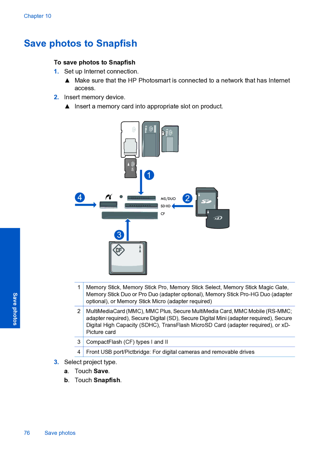 HP Premium Web - C309n manual Save photos to Snapfish, To save photos to Snapfish 