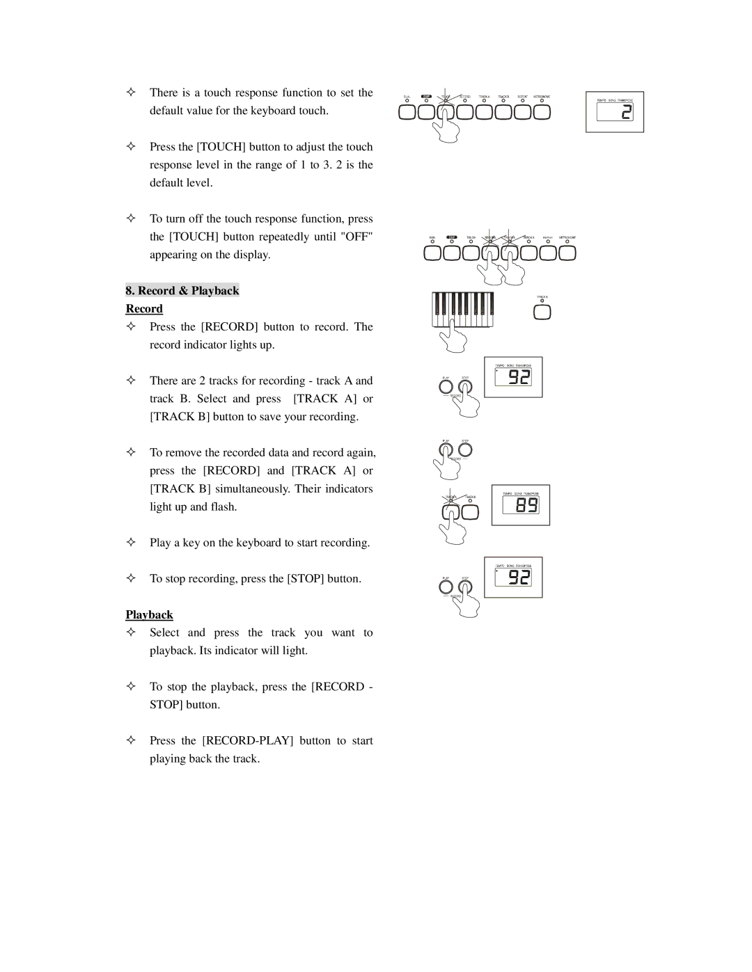 HP Princeton -21 manual Record & Playback Record 