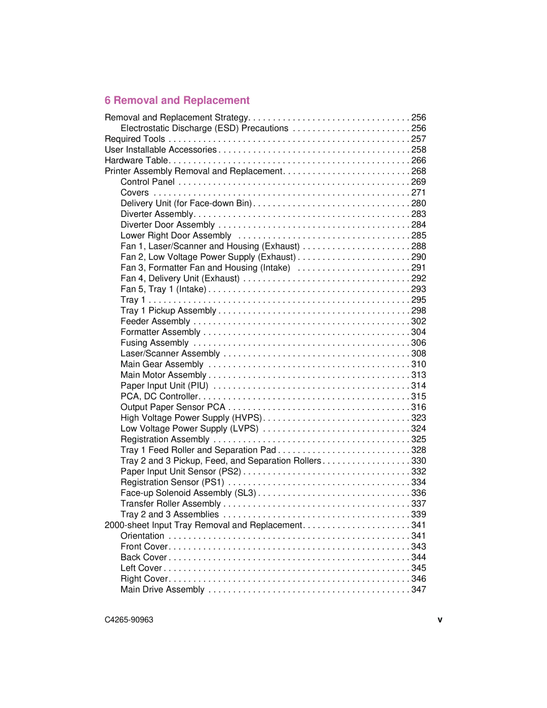 HP Print Systems 8150 manual Removal and Replacement 