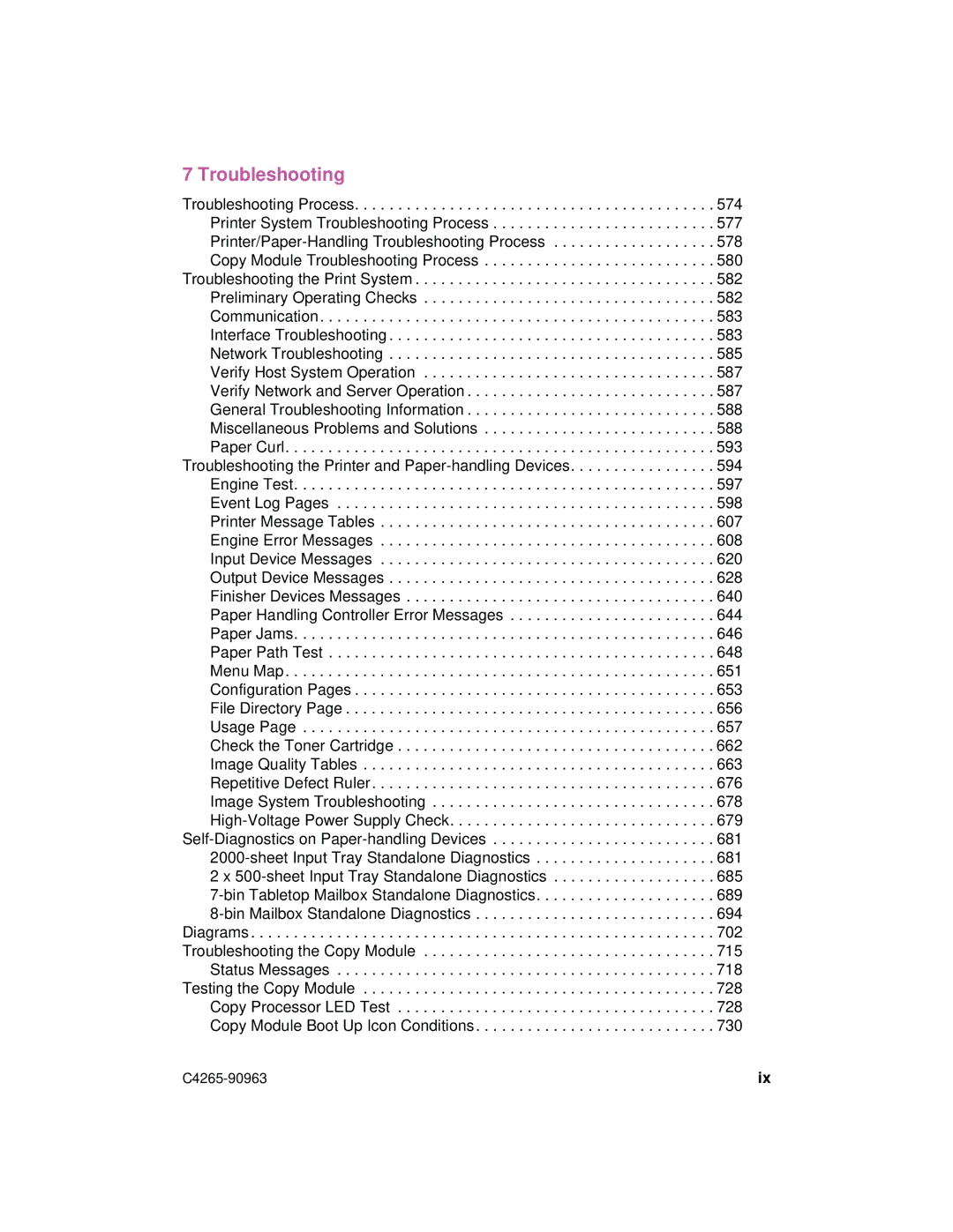 HP Print Systems 8150 manual Troubleshooting 