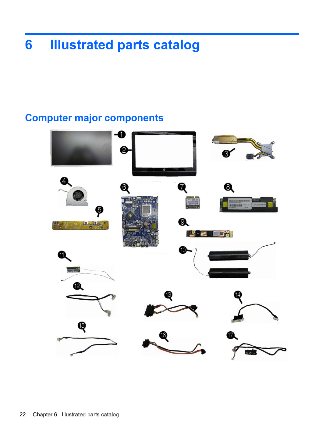 HP Pro 110 manual Illustrated parts catalog, Computer major components 