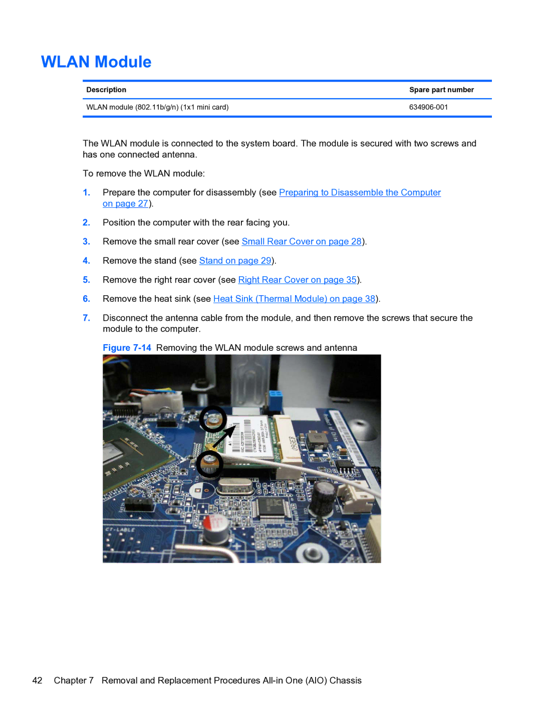 HP Pro 110 manual Wlan Module 