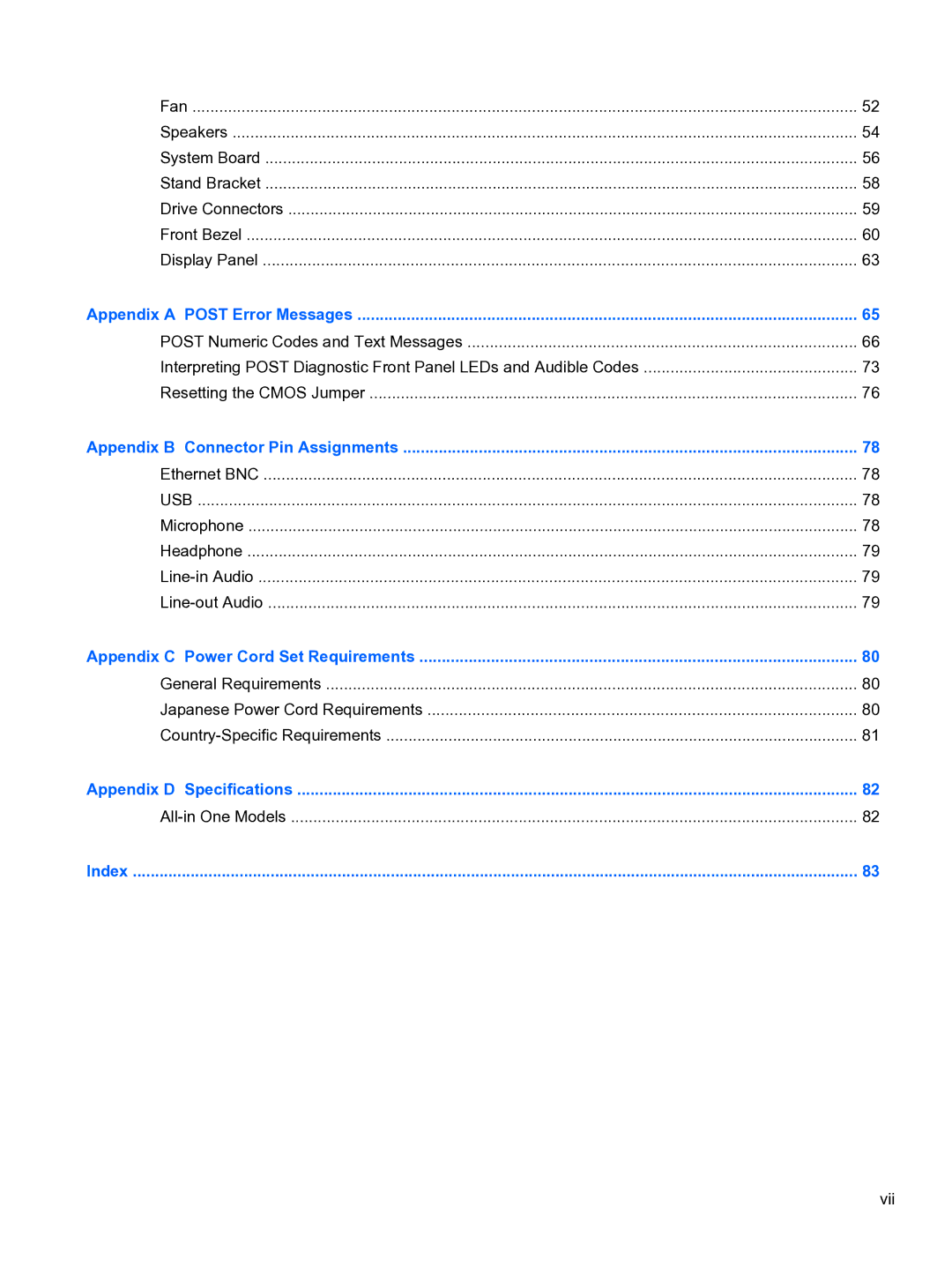 HP Pro 110 manual Usb 